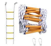 Scala Antincendio 15m,Scaletta Di Salvataggio Con Moschettoni,Scala Antincendio Ignifuga Per Uso In Emergenza,Portatile Di Emergenza,Per Case Di 3-6 Piani,Balconi e Ringhiere,Carico Fino a 200 Kg.