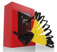 Scala Antincendio a 2 Piani 4 m Con Armadietto - Scala Pieghevole a Parete Per Casa o Ufficio - Inclusa Scaleta a Due Piani e Coperta Antincendio - Scala Sospesa