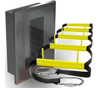 Scala Antincendio a Parete 8m 3 piani | Scala di Emergenza per Case con Cassetta di Alluminio e Set di Ferramenta di Montaggio per Arrampicata | Scale di Salvataggio Salvavita per Tutta la Famiglia