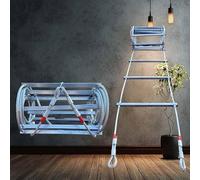 Scala antincendio di emergenza, Scala di sicurezza multifunzionale portatile per l'evacuazione, Capacità di carico 2 tonnellate, Scala di corda di sicurezza riutilizzabile per esterni(8m)