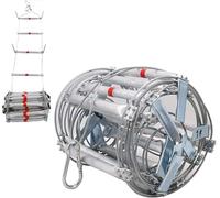 Scala Antincendio Emergey 2-6 Piani, Scala in Corda Resistente alla Fiamma Scala Morbida Portatile in Lega di Alluminio, Scala Antincendio per Set da Gioco Interno O Esterno, Casa sul, 82FT/25M