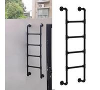 Scala antincendio resistente antiscivolo da parete, 100-300 cm, regolabile, in metallo nero, capacità 149,7 kg, ideale per tetti esterni/garage, salita di sicurezza per loft e camion, personalizzata