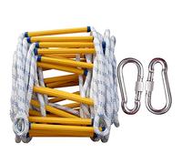 Scala Antincendio Scala di Corda 10 Metri Scala Antincendio di Emergenza, Scala di Corda Ignifuga di Sicurezza, Scale di Salvataggio Compatte Riutilizzabili, con 2 Ganci