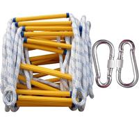 Scala Antincendio, Scala di Evacuazione per Finestra, Scala Antincendio di Emergenza, Scala di Corda Ignifuga di Sicurezza, Scale di Salvataggio Compatte Riutilizzabili, Yellow White, 10M/32.8FT