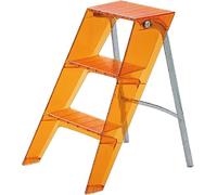 Scala antiscivolo a tre gradini, sgabello pieghevole in acrilico trasparente, espositore per la casa per cucina e soggiorno, 44 x 59 x 61 cm
