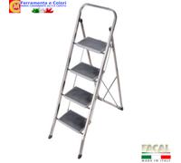 Scala Antiscivolo JOKER in Alluminio 2 3 4 Gradini Larghi Sgabello Salvaspazio