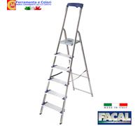 Scala Antiscivolo Professionale FACAL in Alluminio 4 5 6 7 8 Gradini Da 120mm
