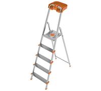 Scala a 5 gradini in Alluminio con portaoggetti per la casa e i professionisti M