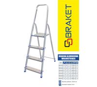 SCALA AUTOPORTANTE IN ALLUMINIO 236 CM 7 GRADINI + PIATTAFORMA - BR-00-1207