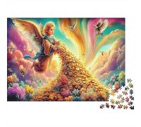 Scala Celeste Puzzle Sfida da 1000 Pezzi Angelo che Versa Monete d'Oro per Adulti Ragazzi e Anziani Gioco per la Mente 70x50cm/1000 pezzi