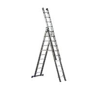 SCALA COMBINATA PROFESSIONALE IN ALLUMINIO 3 ELEMENTI 12 GRADINI 360/865 CM.