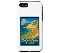 Scala dei Turchi Sicilia Italia 50s Vintage Poster Art Graphic Custodia per iPhone SE (2020) / 7 / 8