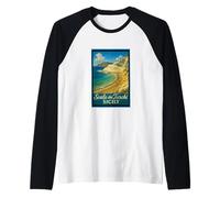 Scala dei Turchi Sicilia Italia 50s Vintage Poster Art Graphic Maglia con Maniche Raglan