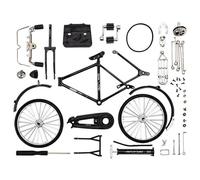 Scala del modello per biciclette fai -da -te, 51 pcs 1:10 simulazione modella mini biciclette in lega retrò, mini bici di arte di ferro con gonfiore e valigetta di regali natalizi di ornamento da val