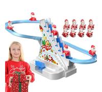 Scala di arrampicata elettrica di Babbo Natale, Babbo Natale di arrampicata elettrica con musica, pupazzo elettrico di Natale di Babbo Natale a batteria, montagna russa automatica Playset scala