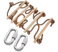 Scala di corda da muro svedese ISOP 2m - Scala di corda da arrampicata per bambini | Attrezzatura da gioco con scala ad albero |Scala in legno con ganci a molla | Accessori per parchi giochi
