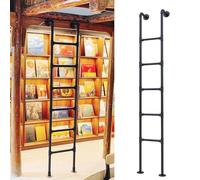 Scala di emergenza da parete, resistente, doppia scala, in metallo, per letto a castello, camper e ponte, supporta 190 cm, design universale per dormitorio e biblioteca