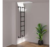 Scala di emergenza in ferro battuto nero - Scala da parete in metallo da 2,7 m, per soffitta cantina, finestra, soluzione antincendio (160 cm)