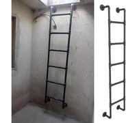 Scala di Fuga per Seminterrato - Scale Antincendio per L'uscita dal Seminterrato, Coperture per Pozzetti di Finestre Esterne, Piccola Scala per La Sicurezza Domestica, One Color, 195cm/75in