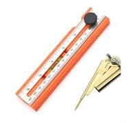 Scala di profondità multifunzione per lavori in legno con libellula di precisione e funzione di regolazione girevole, righello portatile da 167 mm in plastica e ferro per misurazioni angolari precise