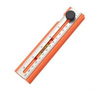 Scala di profondità multifunzione per lavori in legno con libellula di precisione e funzione di regolazione girevole, righello portatile da 167 mm in plastica e ferro per misurazioni angolari precise