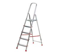 Scala domestica 5 gradini in alluminio portata 150kg Eurodomus E5/N, altezza