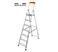 SCALA DOMESTICA IN ALLUMINIO 7 GRADINI 6+1 CON PEDANA STABILA GIERRE