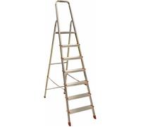 Scala Domestica In Alluminio Sirius 7 Gradini H piattaforma 1,43mt Made in Italy