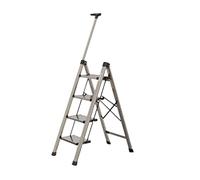 Scala domestica, Scala Pieghevole Scale Telescopiche In Lega Di Alluminio Addensato, Scale A Pioli Con Pedali Larghi E Corrimano Scaletta di Sicurezza per uso Domestico(Champagne,4 Step)
