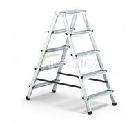 Scala doppia in alluminio con 5 gradini pieghevole Atecnica