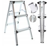 Scala doppia portata max 150 kg pieghevole gradini antiscivolo in alluminio