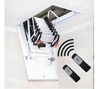 Scala elettrica per mansarda con corrimano, telecomando a soffitto, pieghevole, telescopica, personalizzabile (dimensioni del foro: 80 x 120 cm, altezza: 3,5 m)
