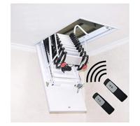 Scala elettrica per mansarda con corrimano, telecomando a soffitto, pieghevole, telescopica, personalizzabile (dimensioni del foro: 80 x 120 cm, altezza: 3 m)