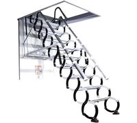 Scala elettrica telescopica per mansarda con telecomando, design pieghevole salvaspazio per un facile accesso al soffitto