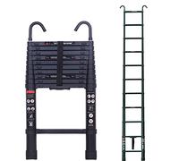 Scala estensibile in alluminio, 3,2 m, telescopica, leggera, portatile, con piedini antiscivolo, certificazione EN131, capacità di carico 150 kg, 3,2 m