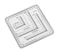 Scala flessibile per mappe e goniometro in acrilico per ingegneria edilizia, geometria, trasparente, 7 cm x 7 cm, strumento di posizione multi-coordinata per