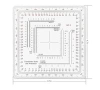 Scala flessibile per mappe e goniometro per rilevamento ingegneristico 1: 25000/1: 63360 0-6400 mils, righello a mezzaluna da 0 a 360 gradi, strumento di misurazione in acrilico trasparente per