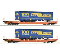 Scala H0 Roco 6600064 - 2-tlg. Set: Vagone Bagagli T5,Wascosa Lkw Walter Neu Ovp