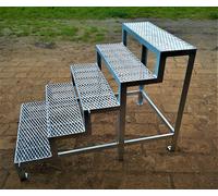 Scala in acciaio da esterno scala da giardino zincata 2-7 gradini larghezza 6...