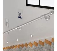 Scala in acciaio inox 3,6 m 4 m 5,4 m ringhiera da parete in ferro battuto per interni ed esterni, kit di installazione completo (1 piede 0. dimensione)