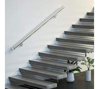 Scala in acciaio inox ils 3'-14' | Ringhiera in metallo a parete per scale interne/esterne, portici e ponti | Design rotondo con staffe