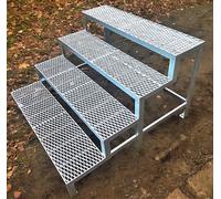 Scala in acciaio scala esterna giardino terrazzo 1-4 gradini larghezza 60-120...