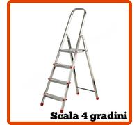 Scala in Alluminio 4 5 6 7 Gradini Pieghevole Scaletta Domestica Lavoro esterno
