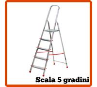 Scala in Alluminio 4 5 6 Gradini Pieghevole Scaletta Domestica Lavoro interno
