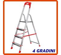 Scala in Alluminio 4 Gradini Pieghevole Scaletta Domestica Leggera da esterno