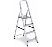 Scala in Alluminio 4 Gradini Robusta Scalini Max 150kg Sgabello Lavori Scaletta