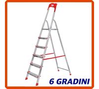 Scala in Alluminio 6 Gradini Pieghevole Scaletta Domestica Leggera per esterno