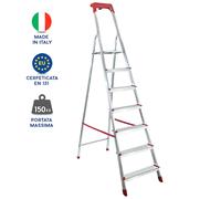 SCALA IN ALLUMINIO 8 7 6 5 4 3 GRADINI LEGGERA PIEGHEVOLE SALVASPAZIO DOMESTICA