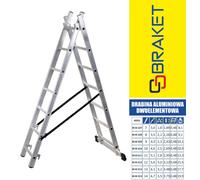 Scala in alluminio a 2 elementi, 300 cm, 7+7 pioli - BR-00-3207