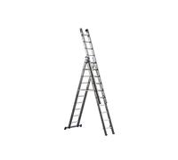 Scala in alluminio a tre tronchi - per uso professionale - Marchetti Azzurra